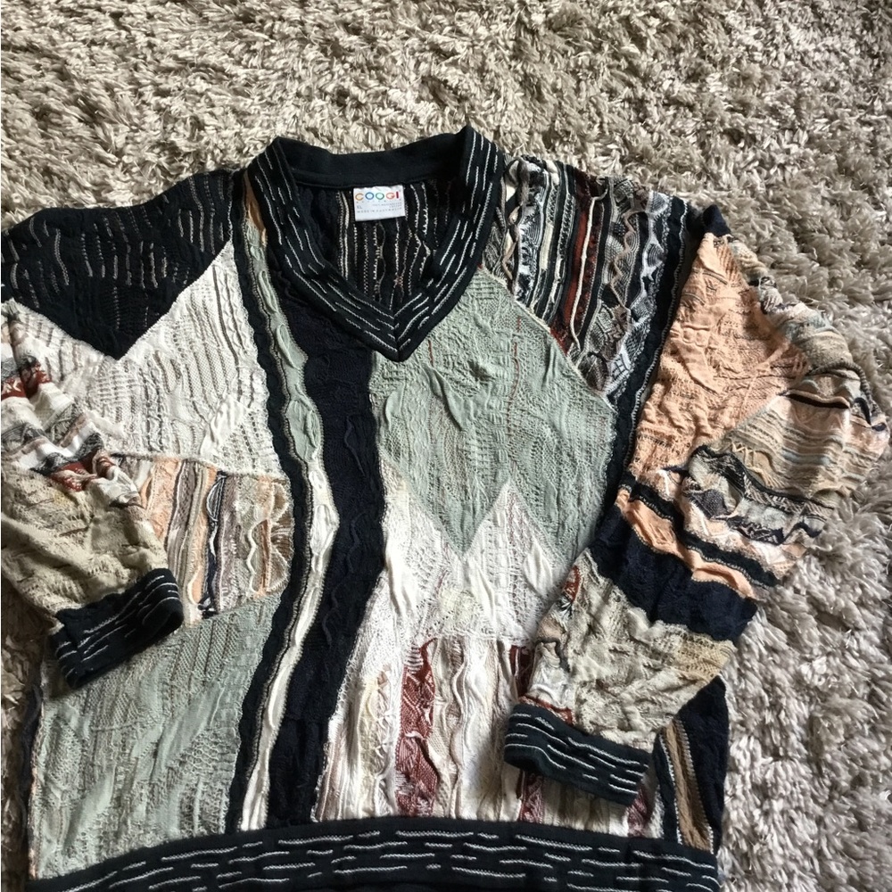 Coogi Multicolor Patchwork Sweater - image 1